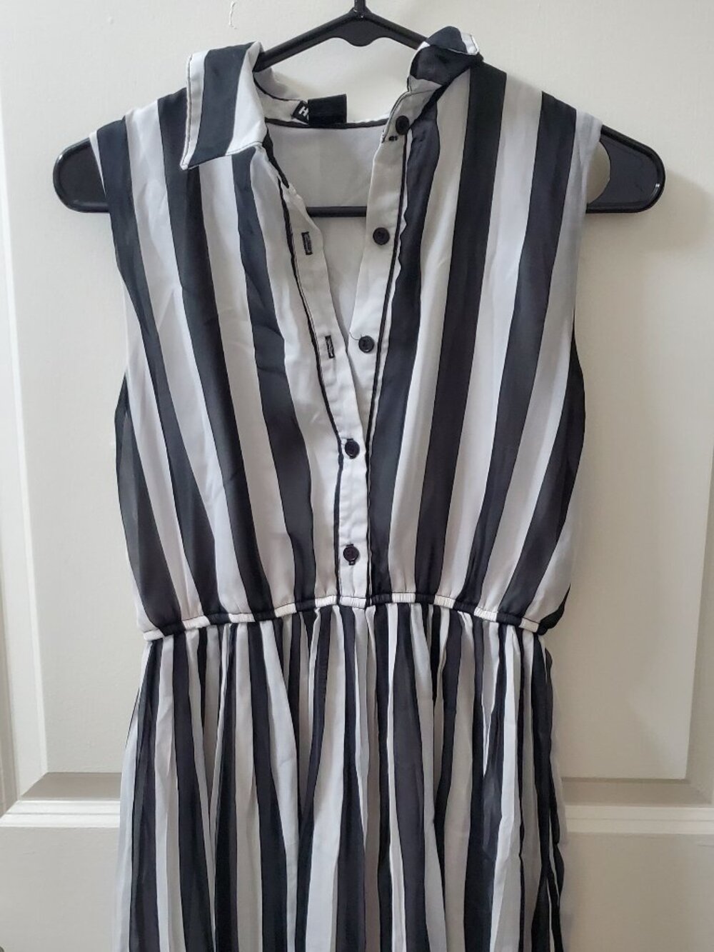 Hot Topic Striped Button Up Sleeveless Dress Size M